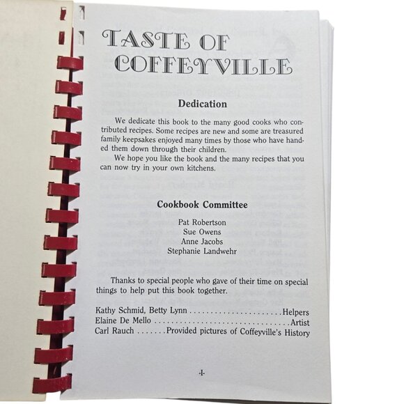 Taste Of Coffeyville Community Cookbook Kansas Recipe Book 1997 Vintage AS IS - Picture 2 of 16
